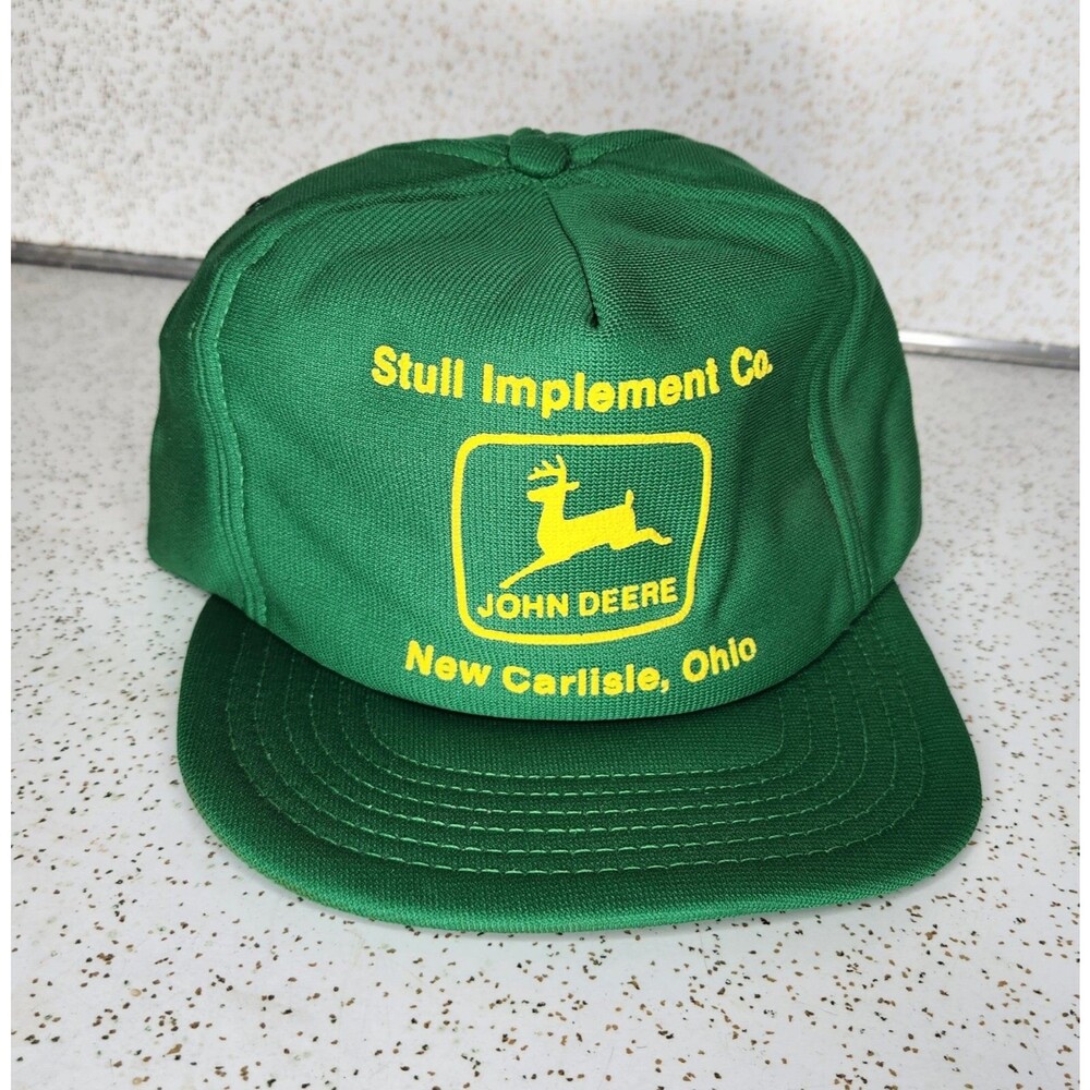 Vintage John Deere Stull Implement Co. Snapback Foam Trucker Hat Made in USA NOS